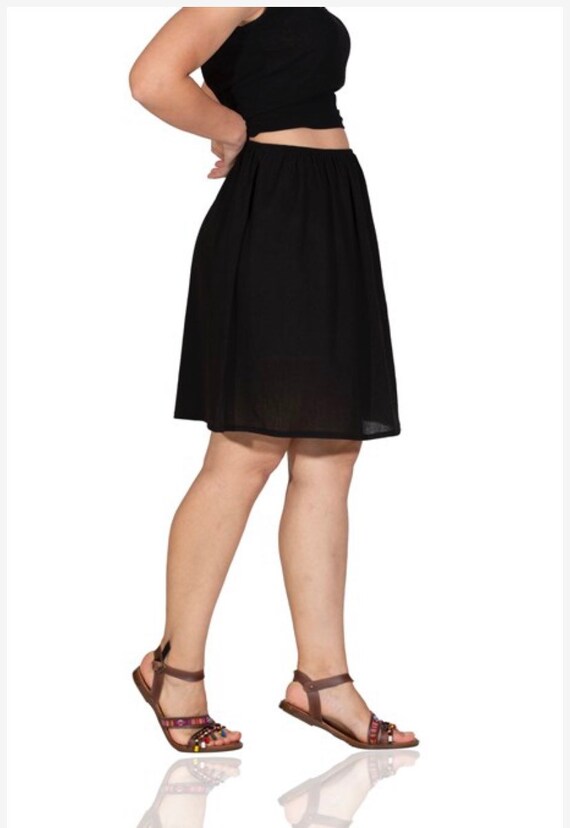 Turkish Cotton Mini Half Dress Slip White, Black Gauze Cotton