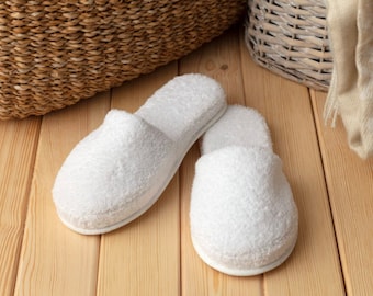 Pantoufles turques en tissu éponge de coton, chaussons de spa, chaussons de détente, chaussons personnalisés, cadeau de fête des mères