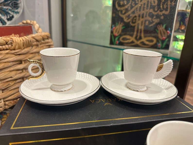 Egypt Turkish/expresso Coffee Cups Set of Two Fine Porcelain Etsy