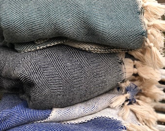 100% merino wool handwowen throws 70"x53" / Gift/Mother's Day Gift