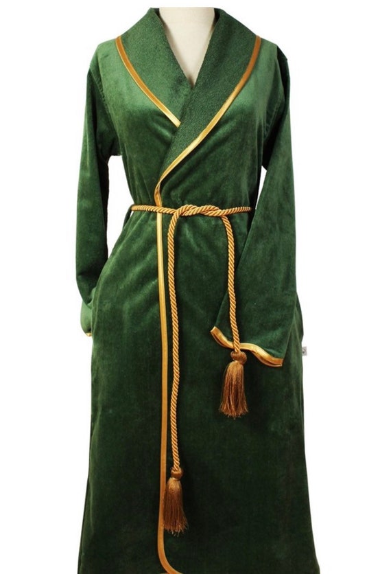 Women's long robe - organic cotton french terry