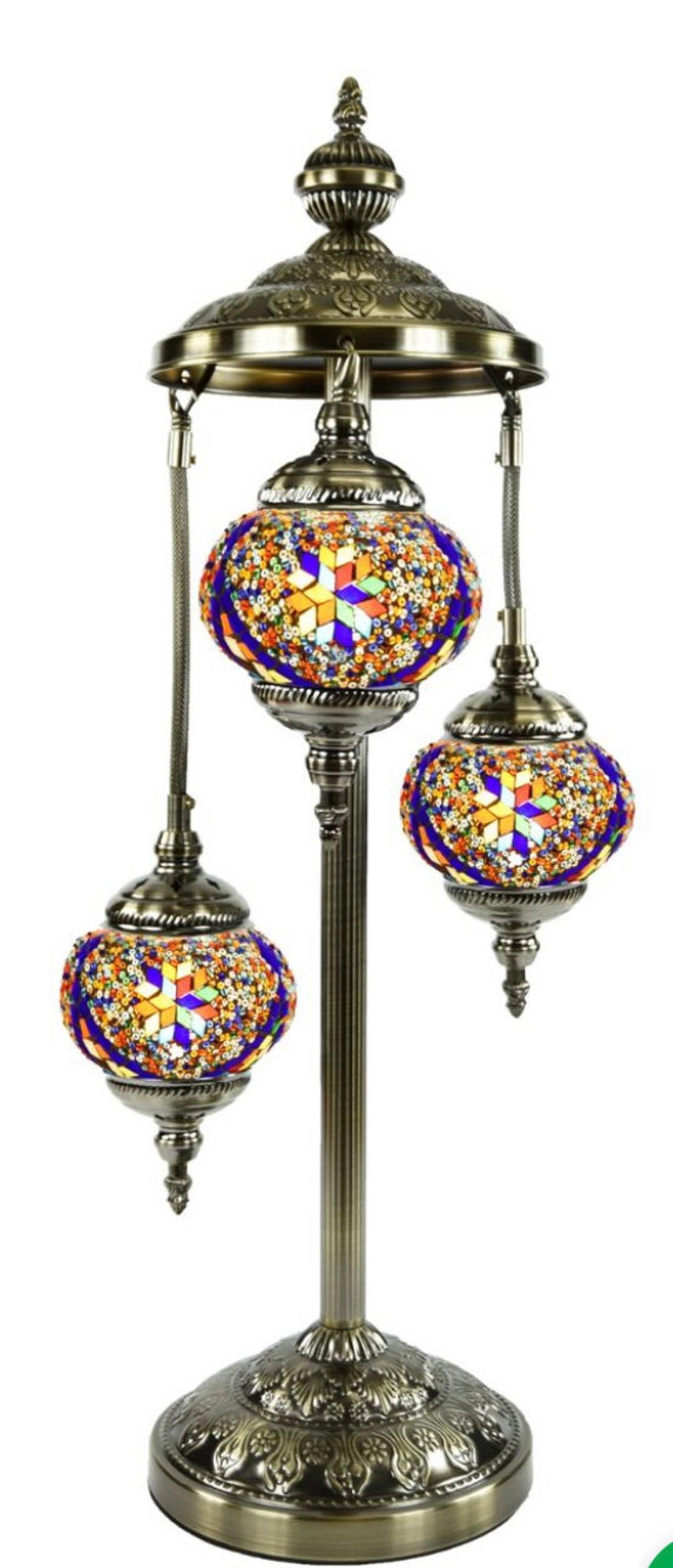 Hand Made Mosaic Glass Lamp 3 Glass With LED Bulbs Gift Etsy