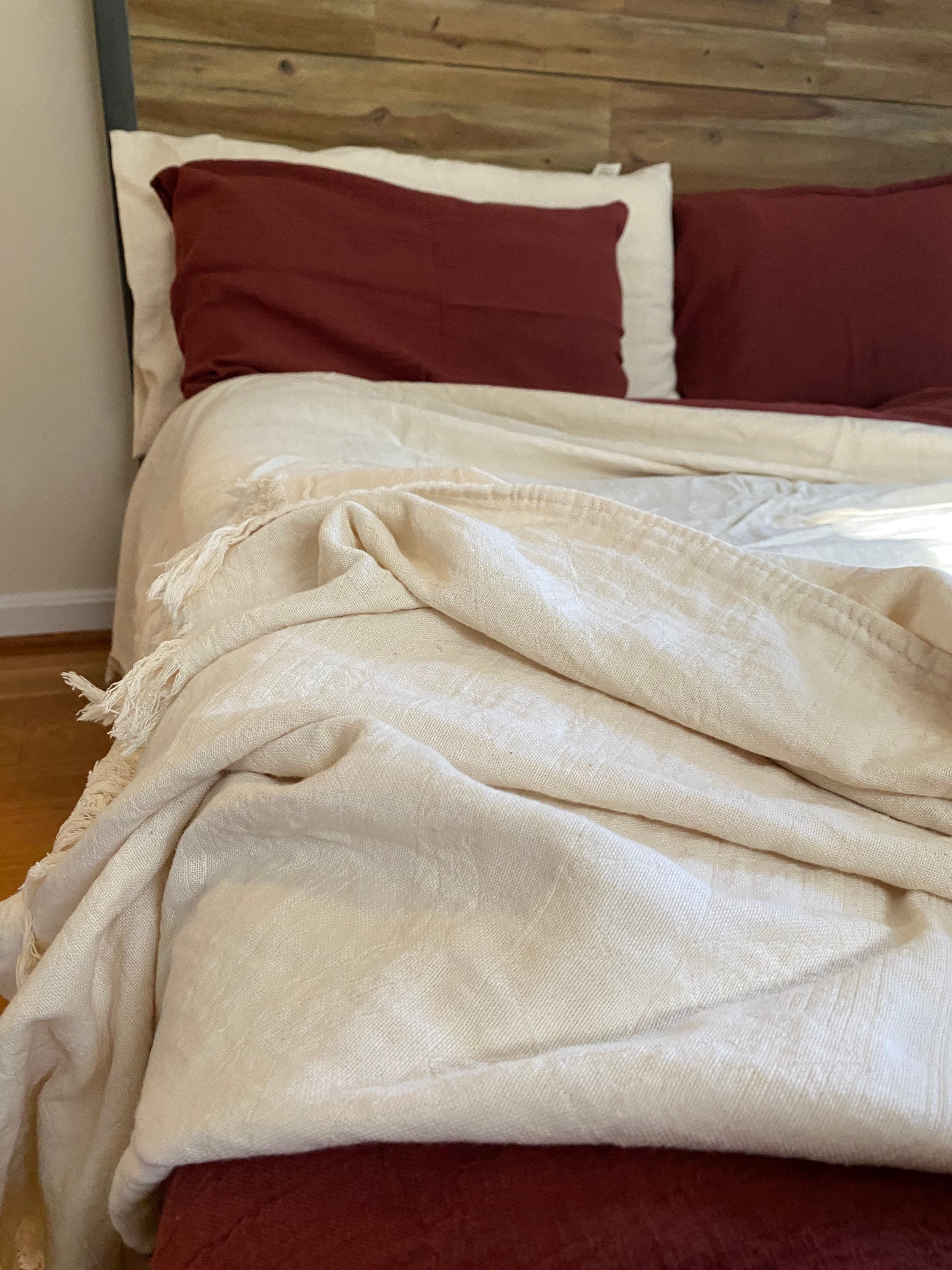 King/Queen off white muslin super soft quilt set with pillow Etsy