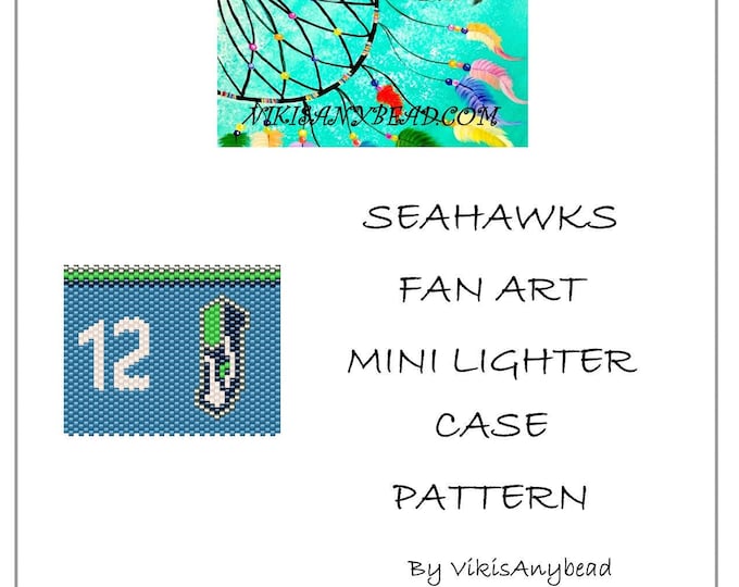 Seahawks Fan Art Tubular Peyote Stitch Mini Lighter Case Pattern