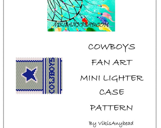 Cowboys Fan Art Tubular Peyote Stitch Mini Lighter Case Pattern