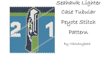 Seahawk Lighter Case Tubular Peyote Stitch Pattern by VikisAnyBead