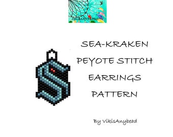 Sea-Kraken Peyote Stitch Earrings Pattern by VikisAnybead