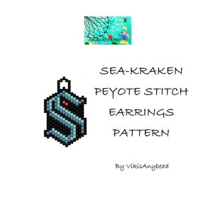 Sea-Kraken Peyote Stitch Earrings Pattern by VikisAnybead