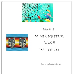 Wolf Tubular Peyote Stitch Mini Lighter Case Pattern