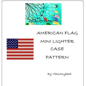 American Flag Tubular Peyote Stitch Mini Lighter Case Pattern