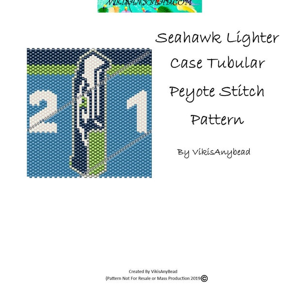 Seahawk Lighter Case Tubular Peyote Stitch Pattern by VikisAnyBead