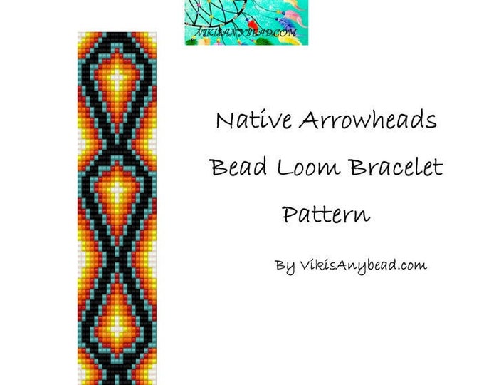 Native Arrowhead Bead Loom Bracelet Pattern by VikisAnyBead