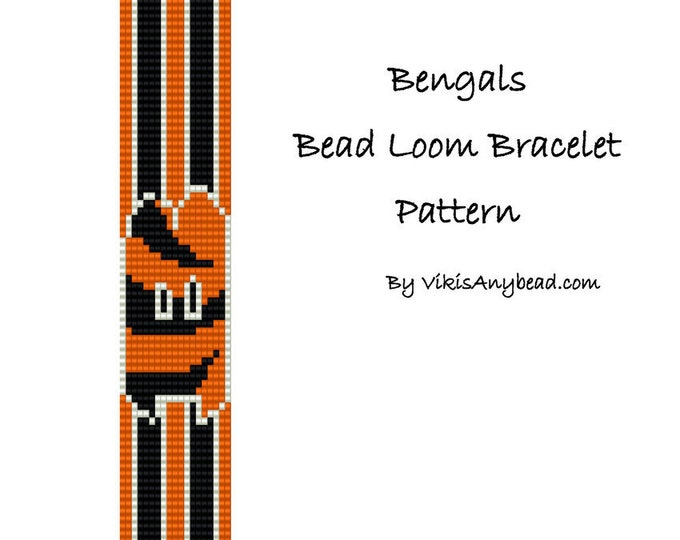 Bengals Bead Loom Bracelet Pattern by VikisAnyBead