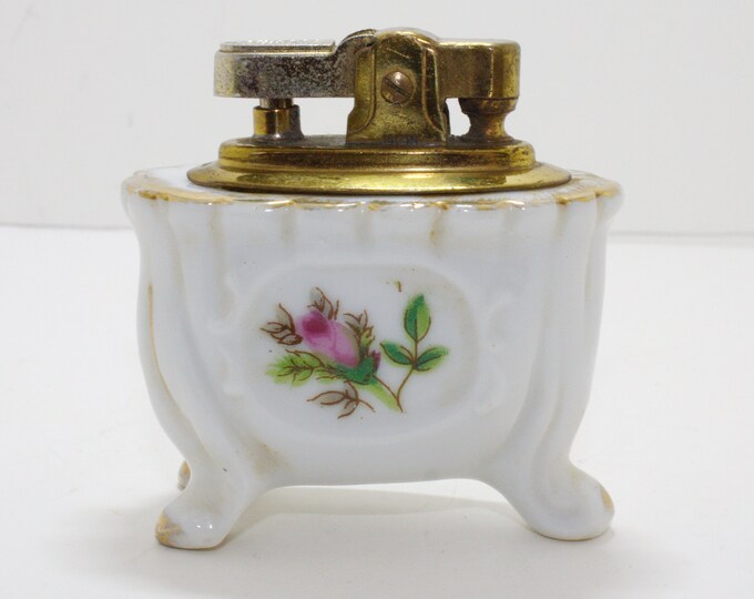 Tobacciana Lighters Vintage Hand Painted Porcelain Table Lighter ...