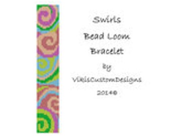 Swirls Bead Loom Bracelet Pattern by VikisCustomDesigns