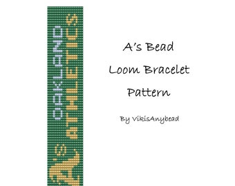 Oakland As Bead Loom Braclet by VikisAnyBead