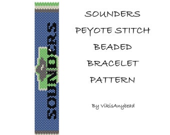Sounders Beaded Peyote Stitch Bracelet Pattern by VikisAnyBead
