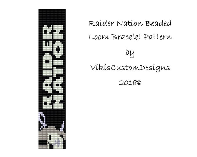 Raider Nation Beaded Loom Bracelet Pattern by Vikiscustomdesigns
