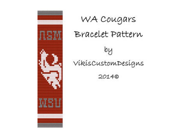 WA Cougars Bead Loom Bracelet Pattern by VikisCustomDesigns