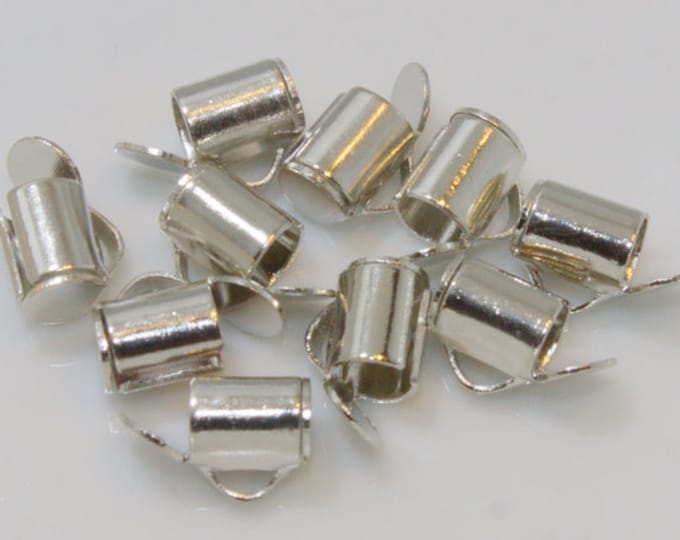 Slider End Clasps Silver 6MM 10PC