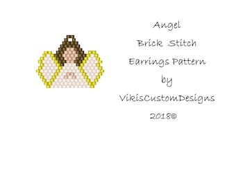 Angel Brick Stitch Earrings Pattern by vikiscustomdesigns