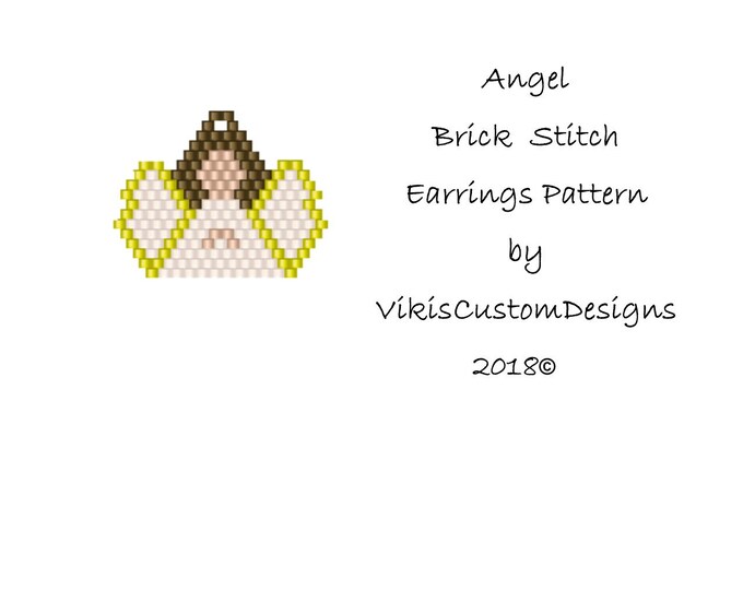 Angel Brick Stitch Earrings Pattern by vikiscustomdesigns