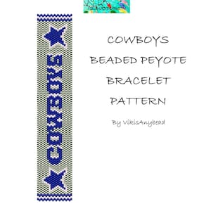 FAN ART COWBOYS Peyote Stitch Bead Bracelet Pattern by VikisAnyBead