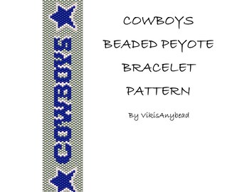 FAN ART COWBOYS Peyote Stitch Bead Bracelet Pattern by VikisAnyBead