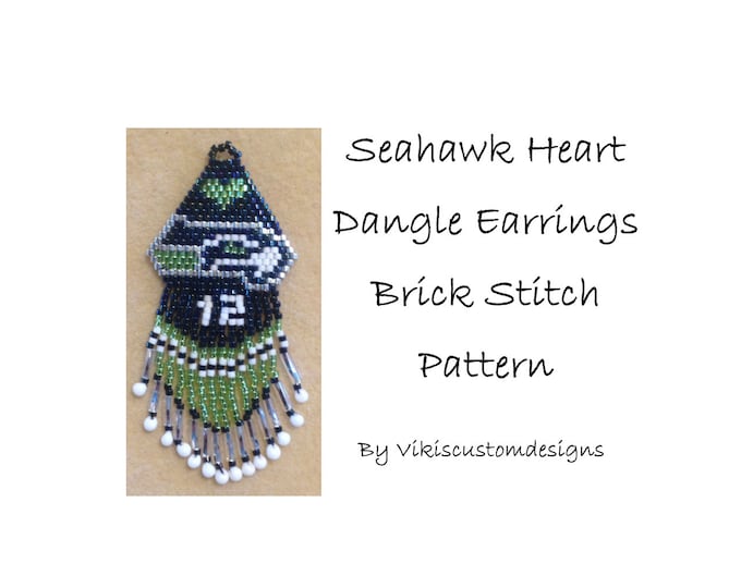 FAN ART Hawks Heart Brick Stitch Earrings by Vikisanybead