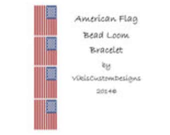 American Flag Bead Loom Bracelet Pattern by VikisCustomDesigns