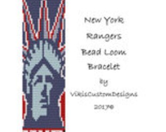 New York Rangers Bead Loom Bracelet Pattern by VikisCustomDesigns