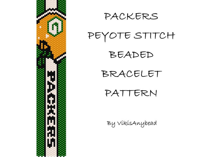 Packers Beaded Peyote Stitch Bracelet Pattern by VikisAnyBead