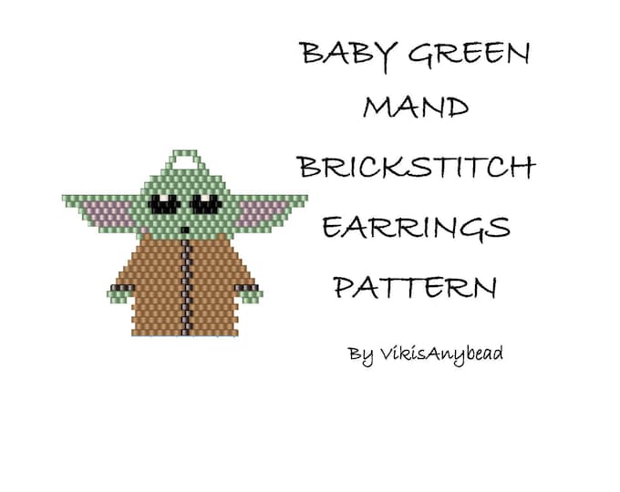 Baby Green Mand Brick Stitch Earrings or Pendant Pattern by VikisAnybead