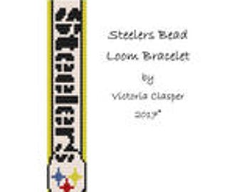 Steelers Bead Loom Bracelet by VikisCustomDesigns