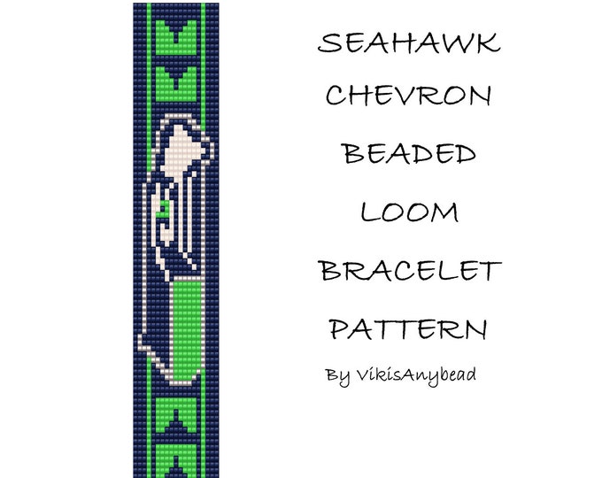 Seahawk Chevron Beaded Loom Bracelet Pattern by VikisAnybead