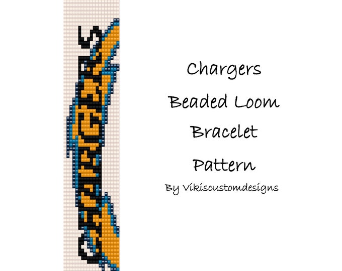 Chargers Beaded Loom Bracelet Pattern by Vikiscustomdesigns
