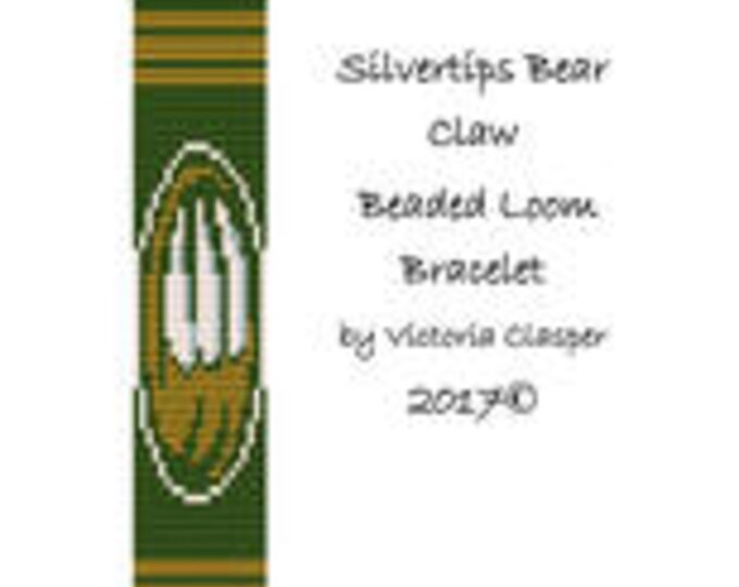 Silvertips Bear Claw Bead Loom Bracelet by VikisCustomDesigns