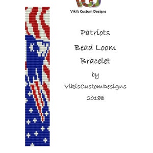 Patriots Beaded Loom Bracelet by Vikiscustomdesigns