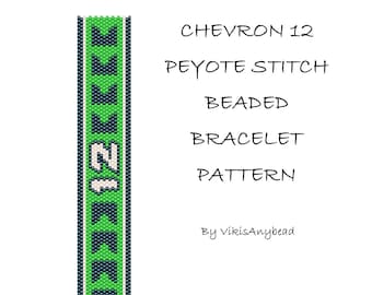 Chevron 12 Peyote Stitch Bracelet Pattern by VikisAnybead