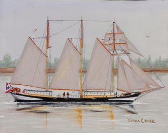 Schooner on the Elbe by Victoria Clasper