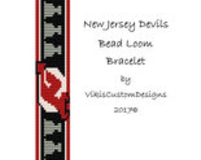 New Jersey Devils Bead Loom Bracelet Pattern by VikisCustomDesigns