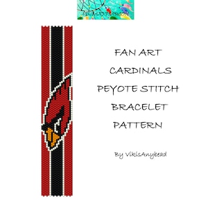 « FAN ART Cardinals Peyote Stitch Bracelet Pattern » par VikisAnybead
