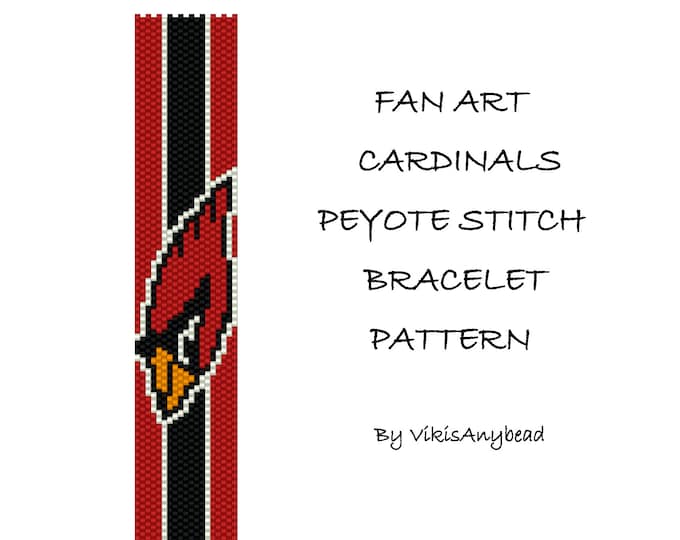 FAN ART Cardinals Peyote Stitch Bracelet Pattern by VikisAnybead