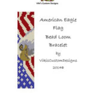 Patrón de pulsera de telar de cuentas con bandera de águila americana de VikisCustomDesigns