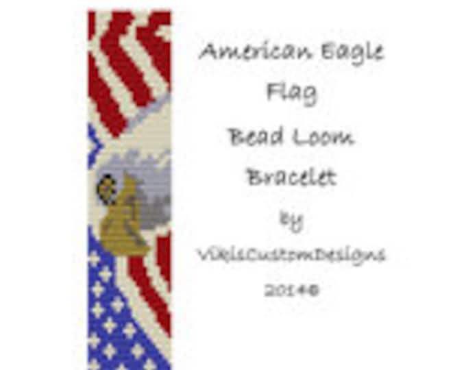 American Eagle Flag Bead Loom Bracelet Pattern by VikisCustomDesigns