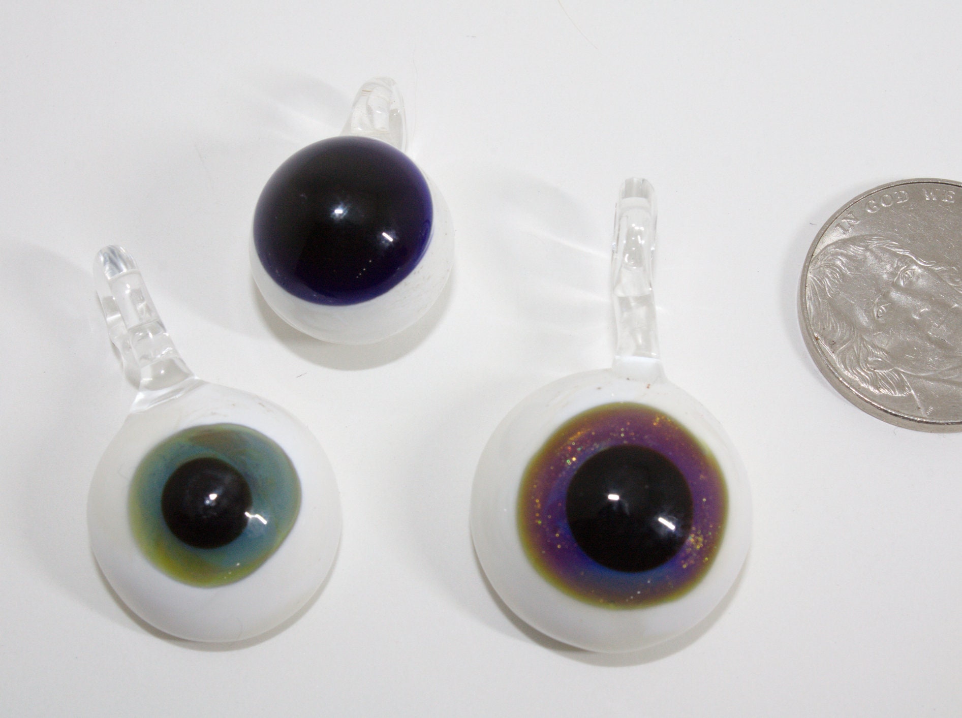 Fantastic Handmade Eye Pendant Lampwork Glass Art Beads 3 PCS