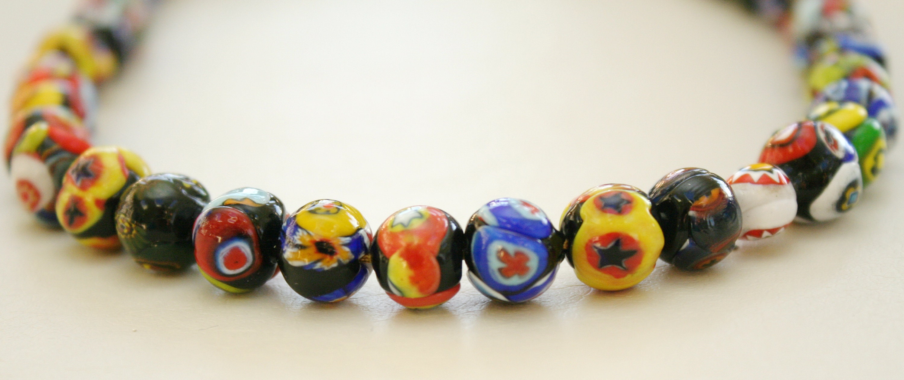 Vintage Murano Millefiori Round Glass Trade