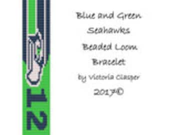 Seahawks Blue and Green Bracelet by VikisCustomDesigns