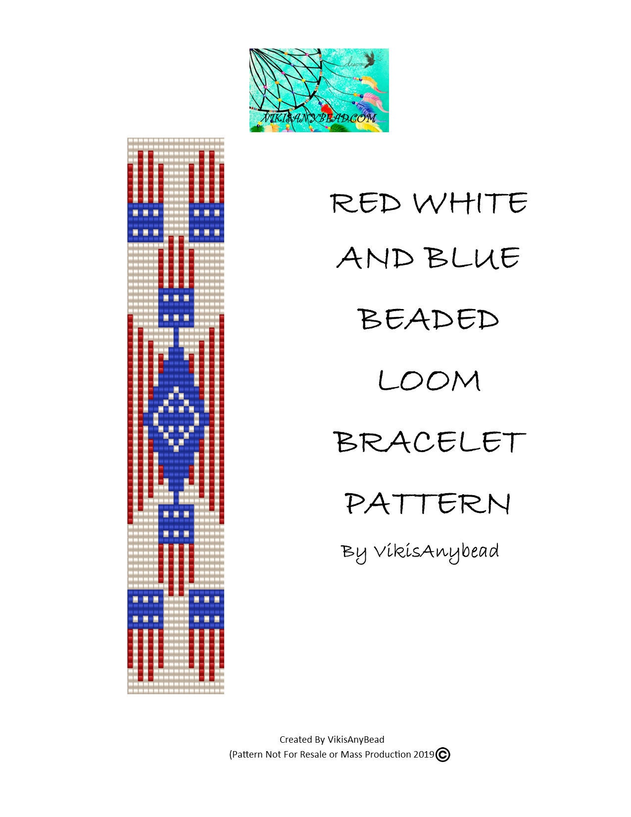 Sparkler Bracelet: Free July 4th Bead-Loomed Bracelet Pattern
