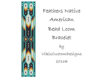 Feathers Native American Bracelet Pattern by VikisCustomDesigns